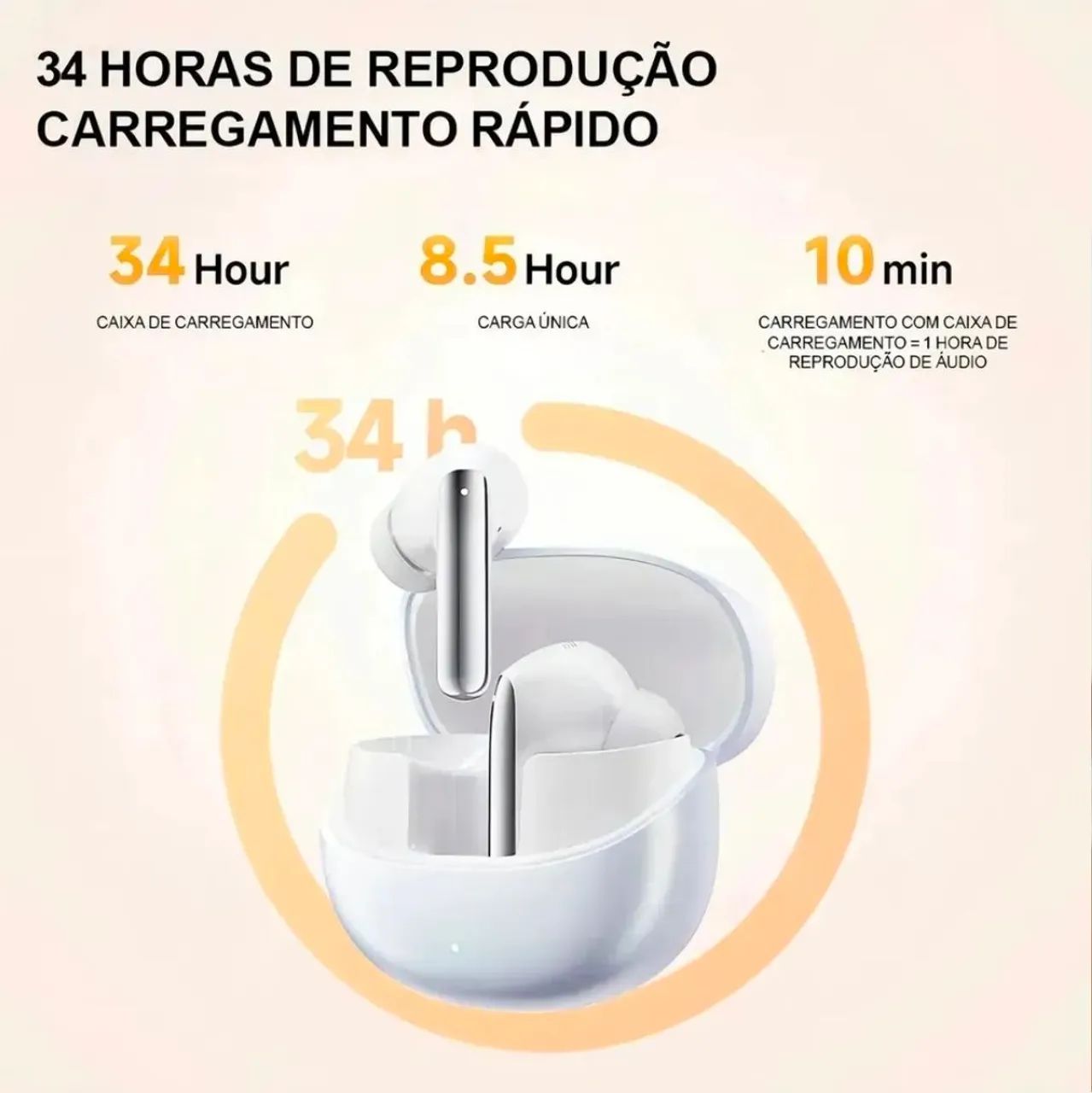 Fone Bluetooth qcy melobuds pro branco - Foto 3