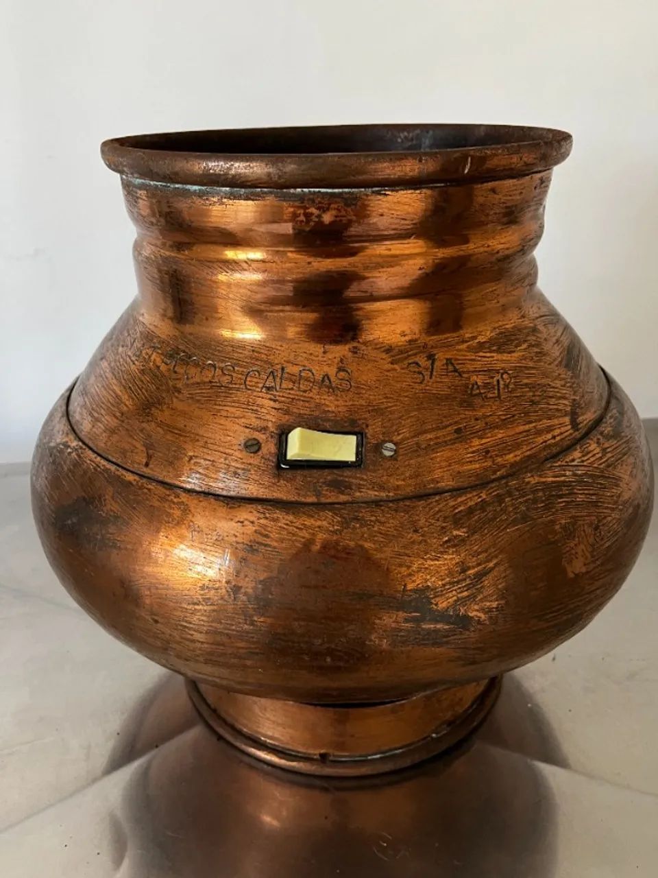 Base de Abajur de cobre antiga - Foto 4
