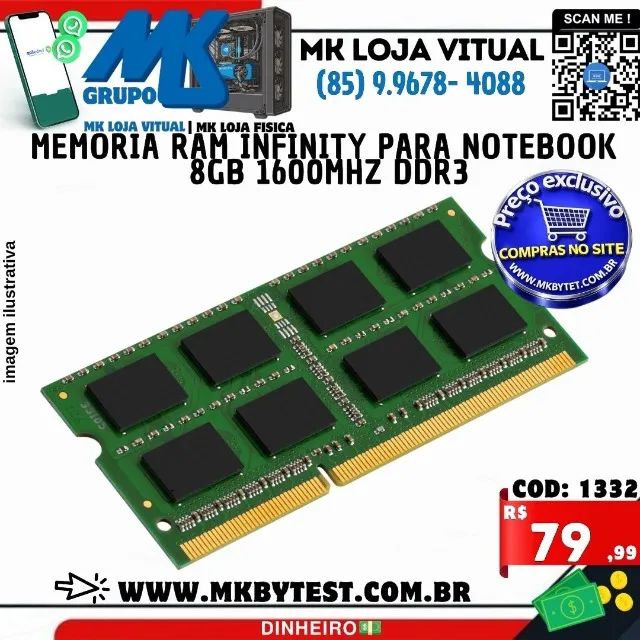 Memoria Ram infinity para Notebook  8GB 1600MHz DDR3