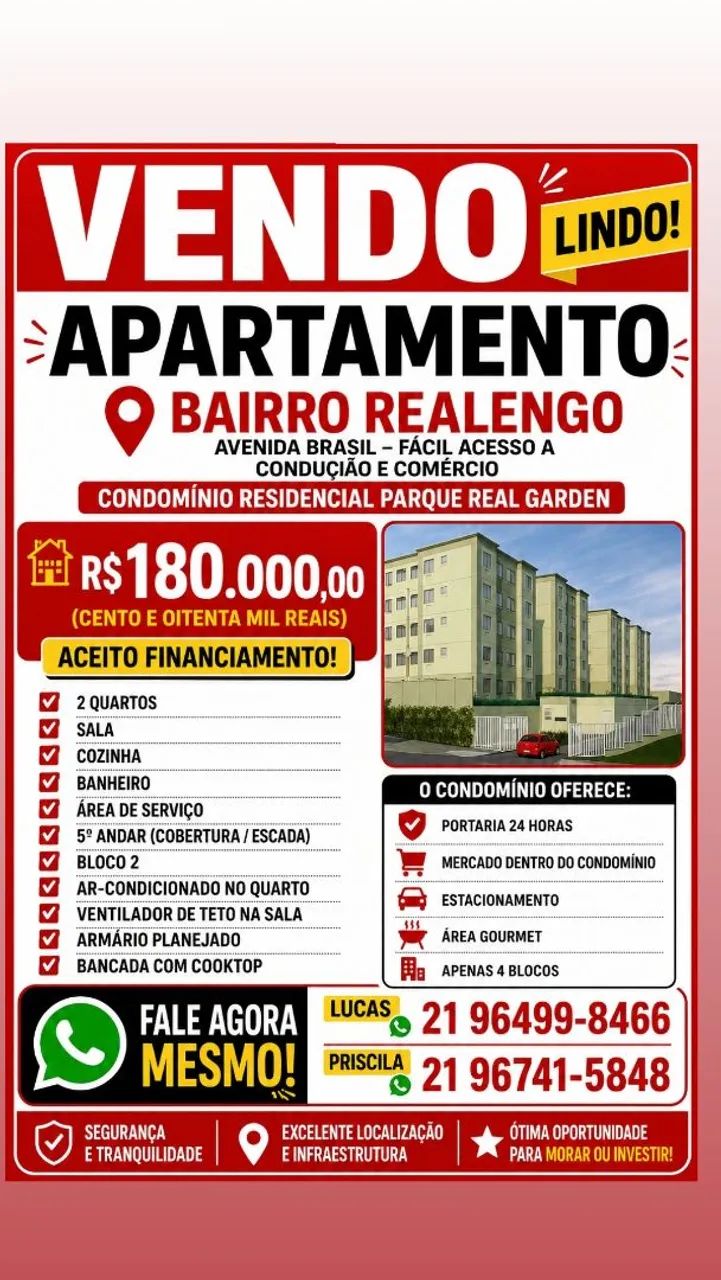 VENDO APARTAMENTO EM REALENGO 