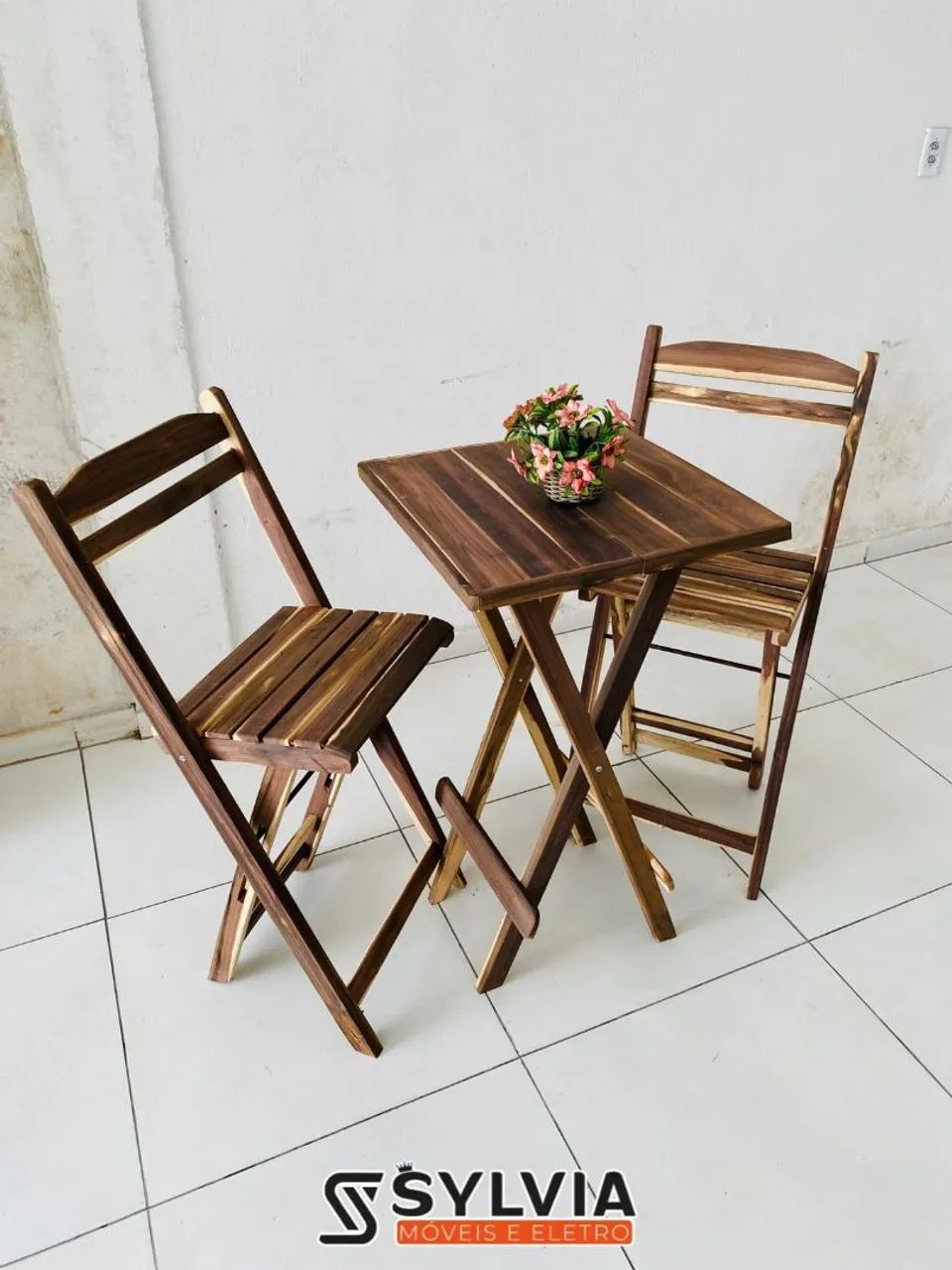 Conjunto bistrô dobrável cru - Foto 2