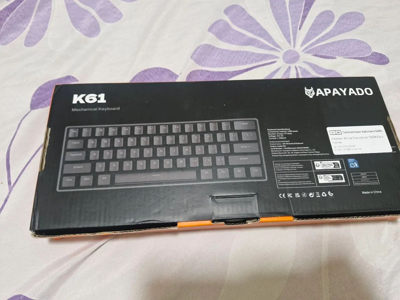 Teclado mecânico Apayado K61 60%