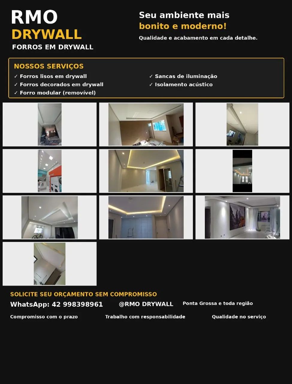 Forros e Parede de Drywall (Gesso acartonado) - Foto 3