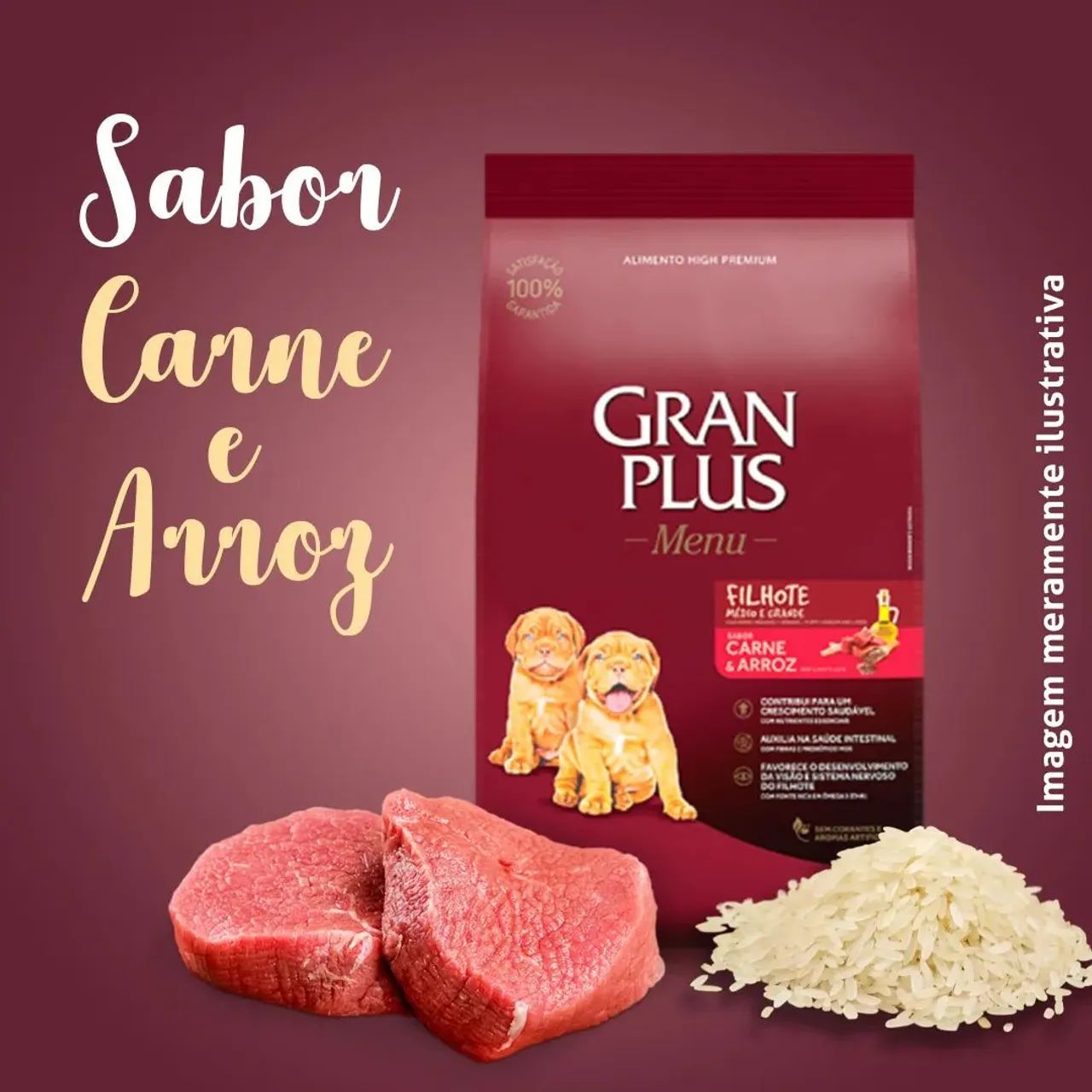 Ração Gran plus filhote 15kg entrega grátis 