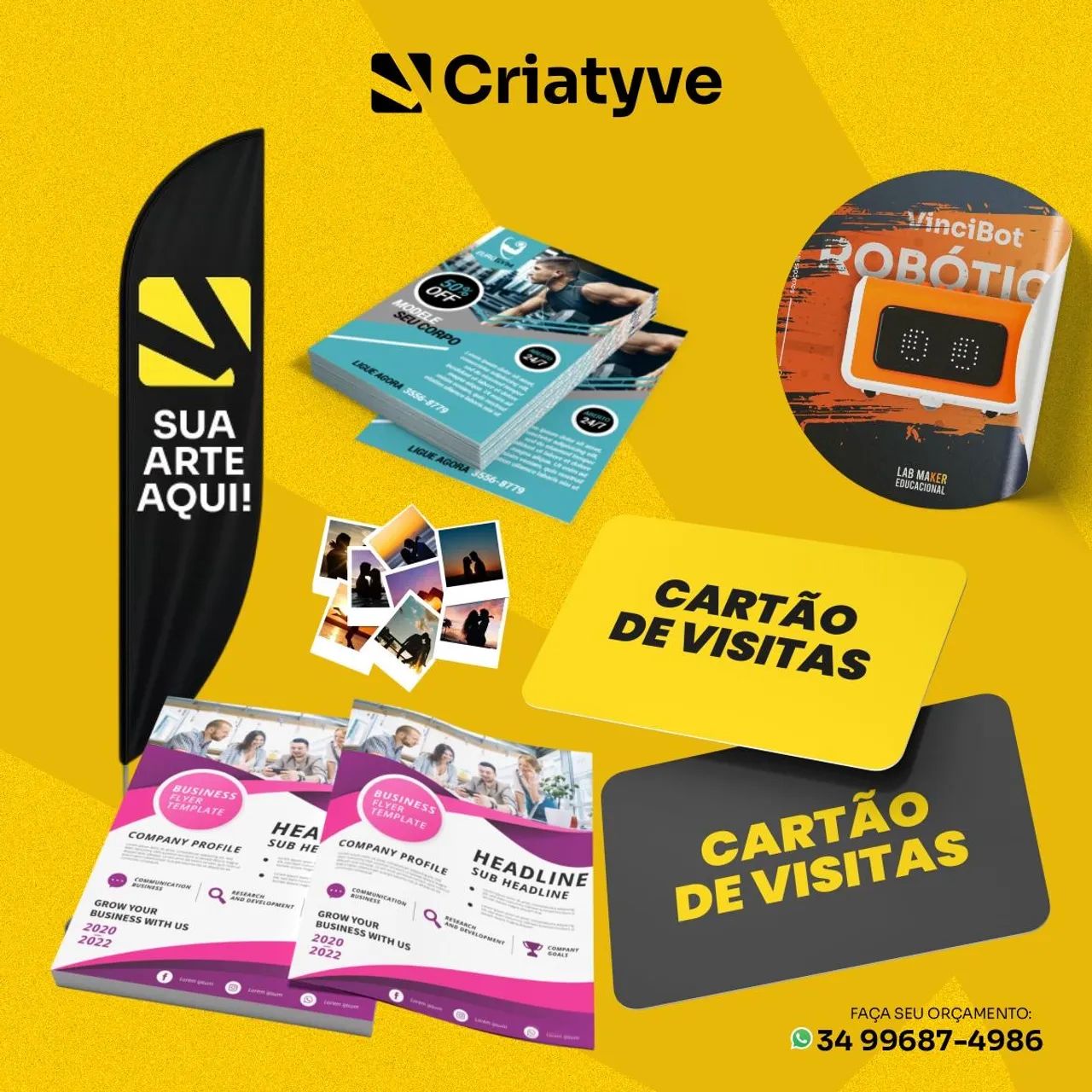 Adesivos, banners e tags