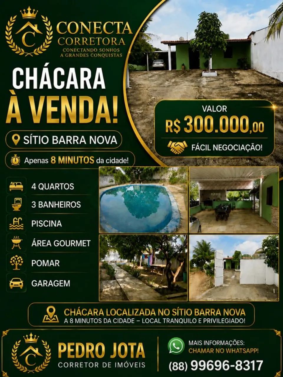 Chácara a venda no sítio barra nova 