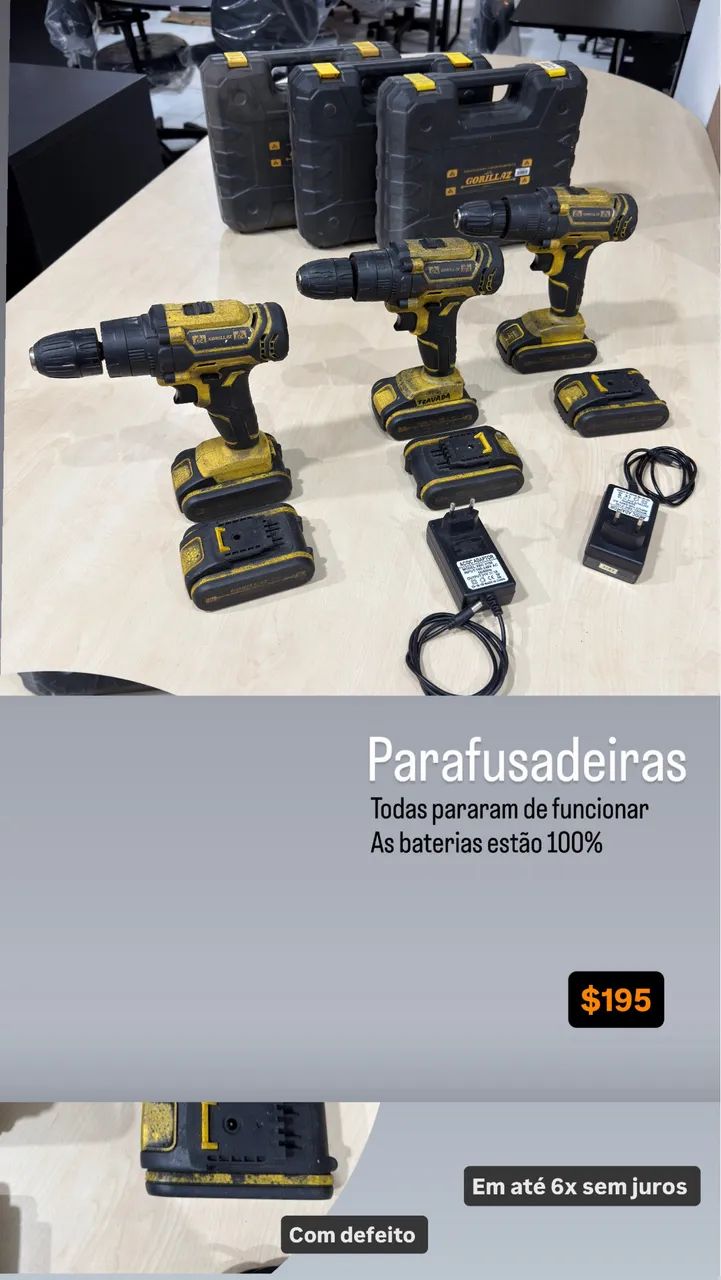 3 Parafusadeiras parou de funcionar 