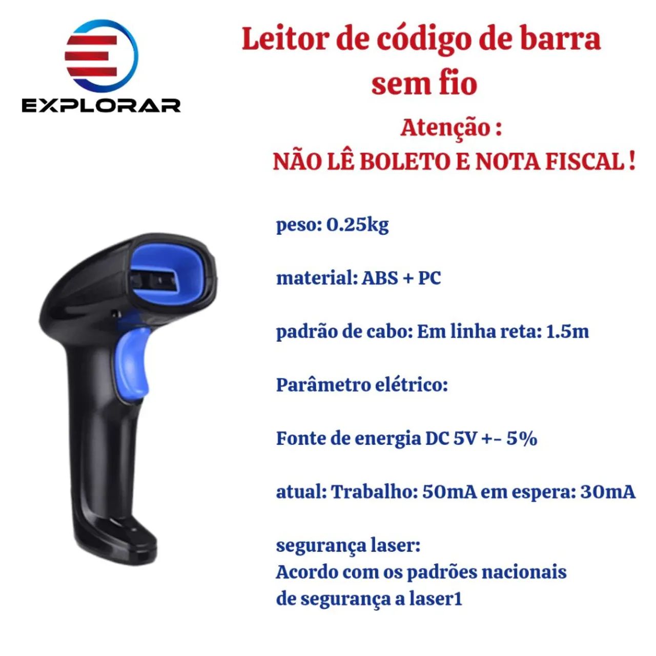 Leitor código de barras 2D sem fio  - Foto 3