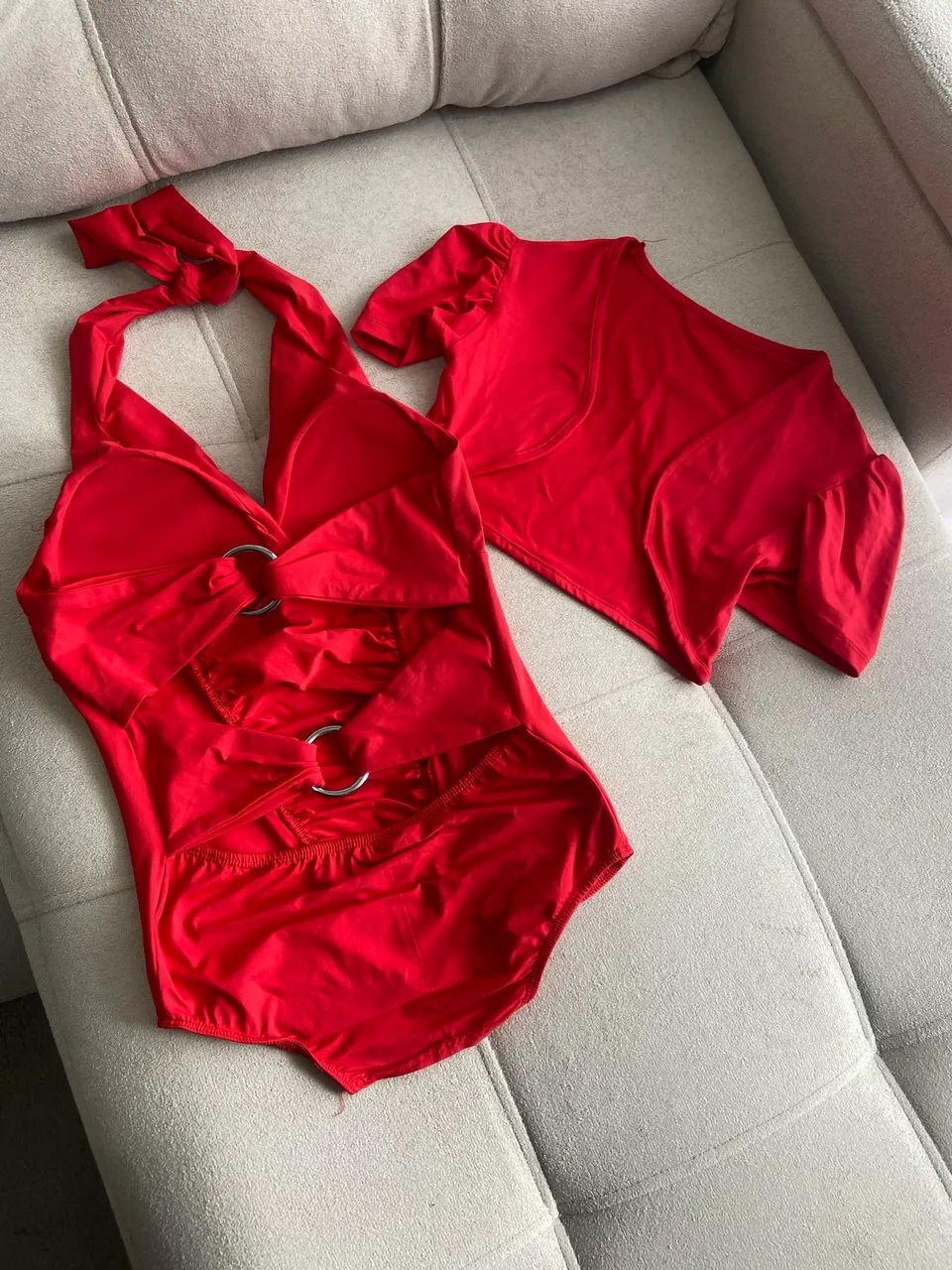 Conjunto Vermelho - Body e Blusa - Foto 3