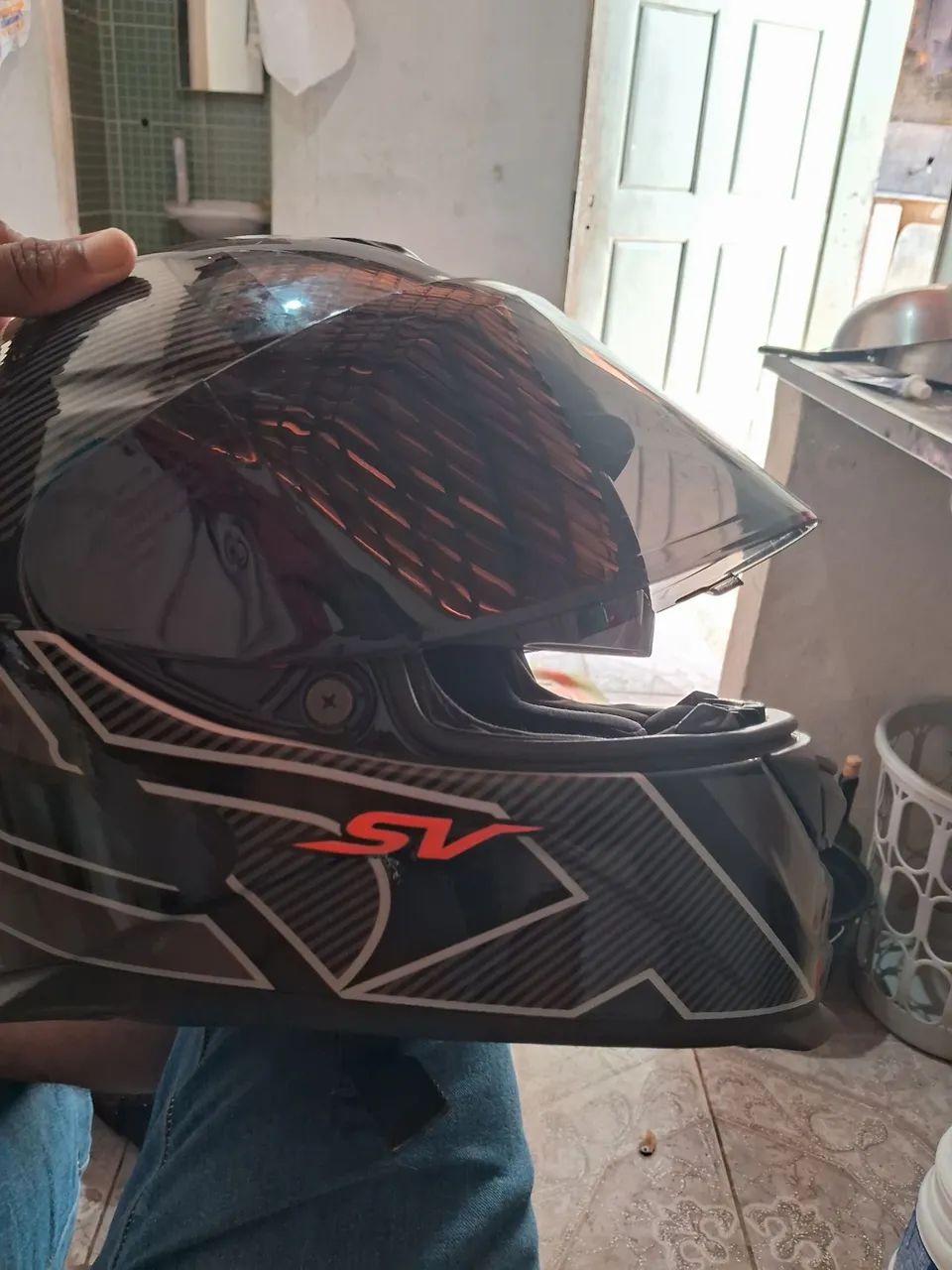 Capacete Asx com óculos solar  - Foto 3