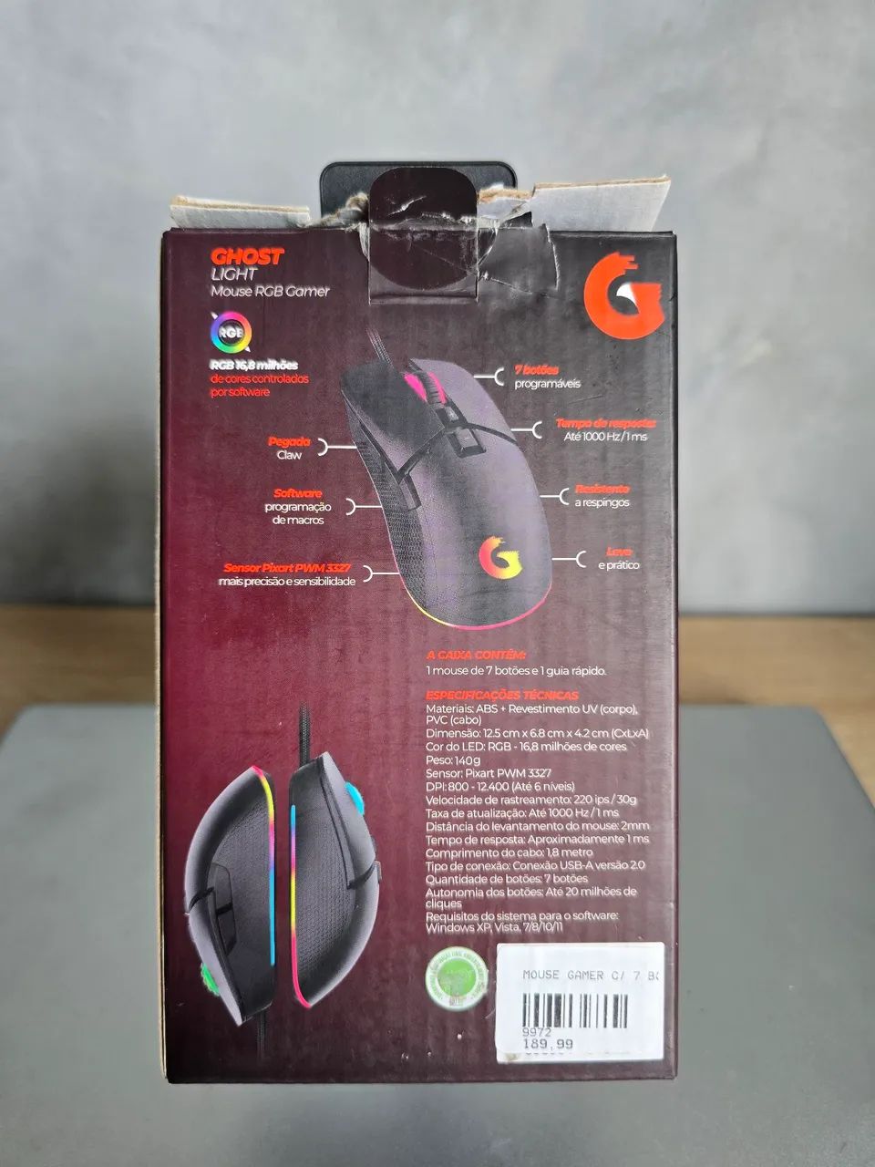 Mouse Gamer Ghost Light - Foto 2