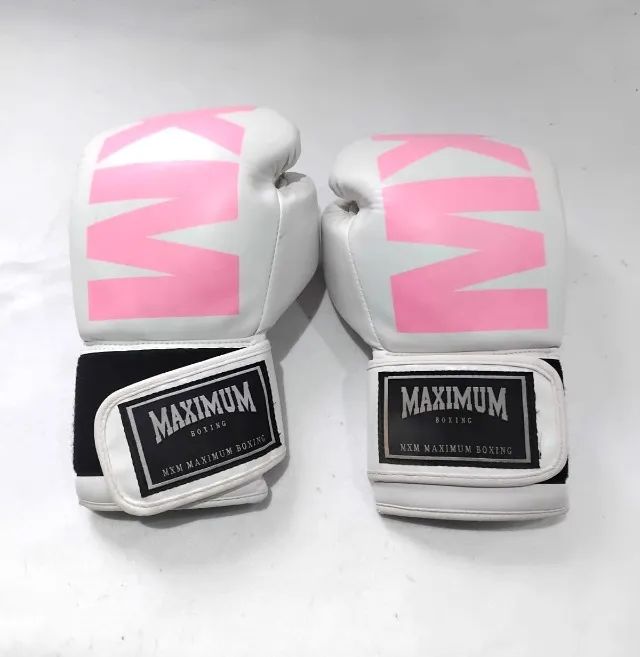 Par de Luvas de Boxe Maximum Boxing Brancas - Tamanho _ 10