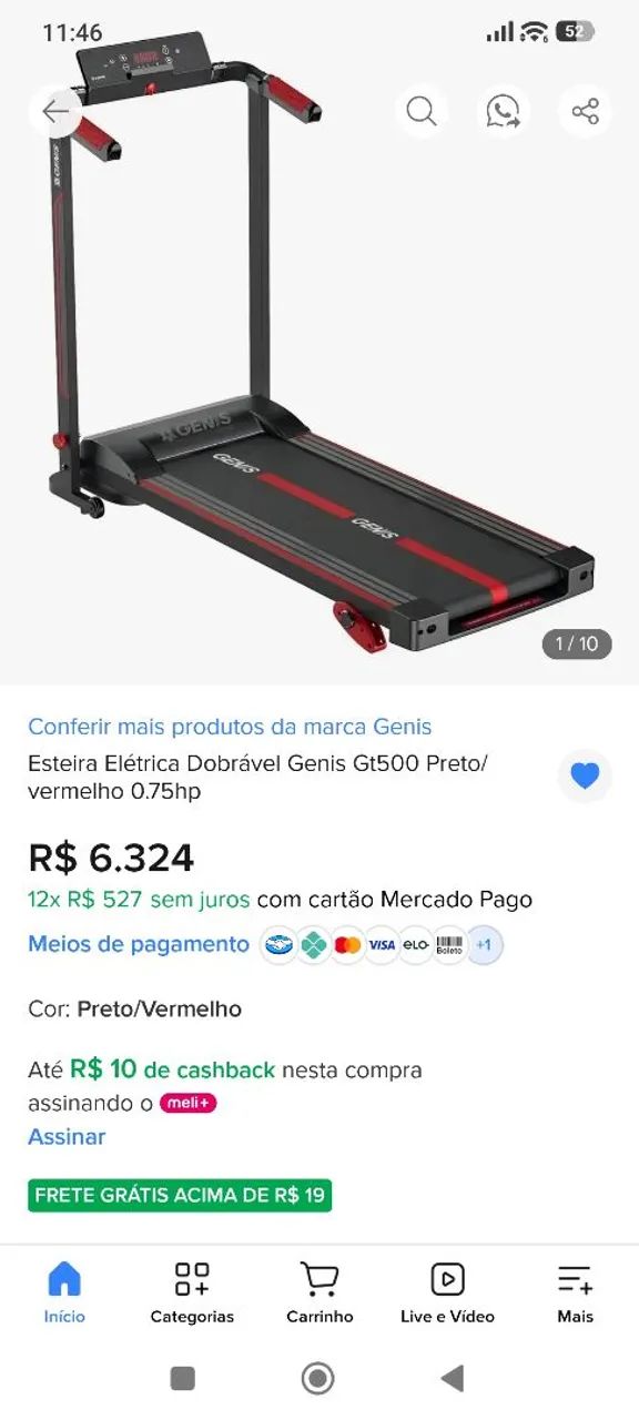 Esteira elétrica zerada, Genis GT500  - Foto 3