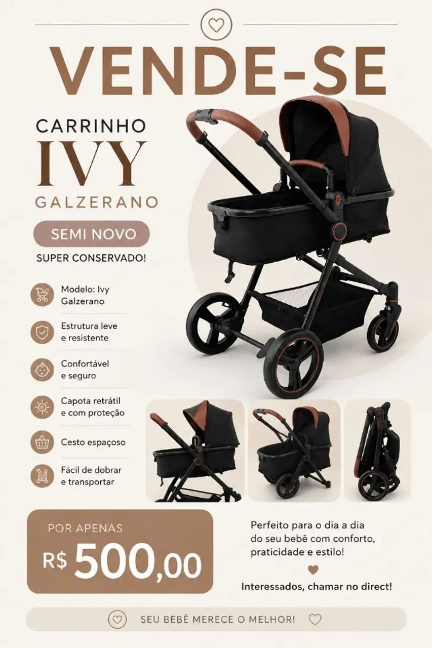 Carrinho de bebê super conservado