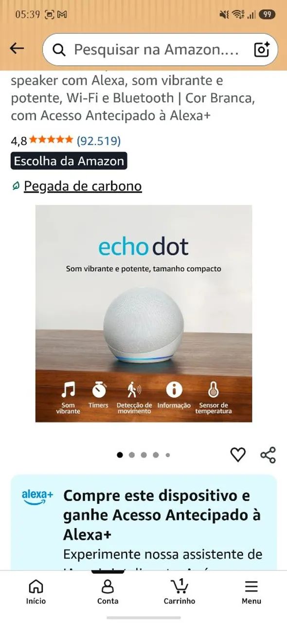 Echo Dot 5 Geração (Alexa+) - Foto 3