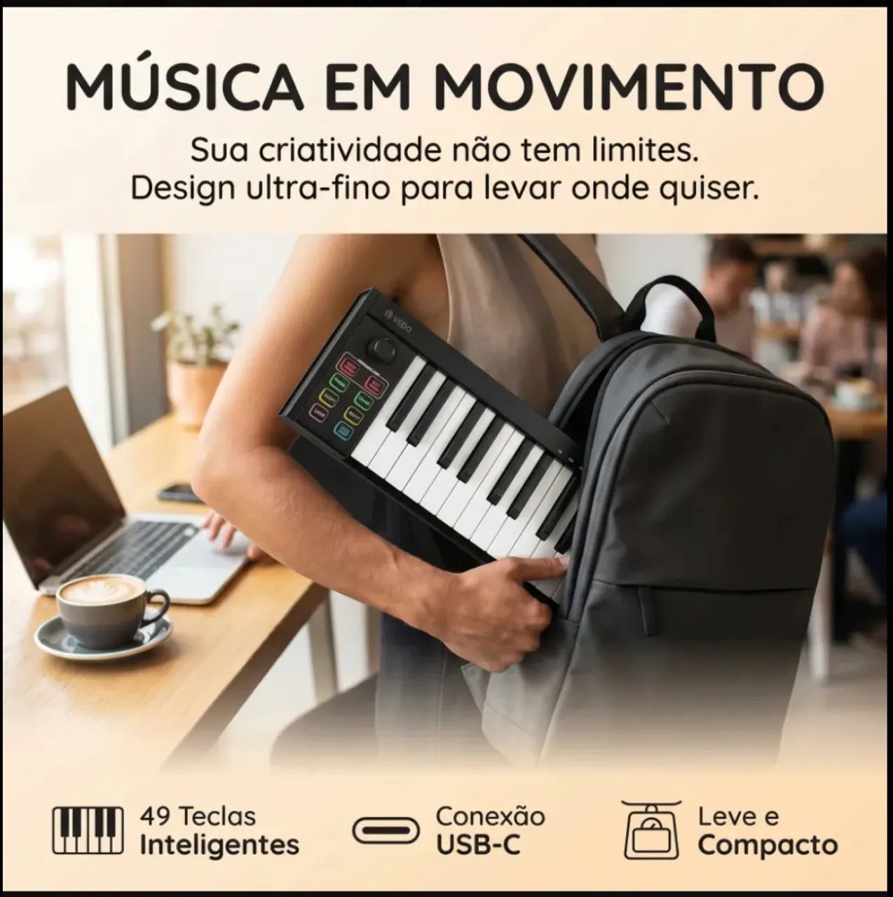 Teclado controlador mídi Vedo - Foto 5