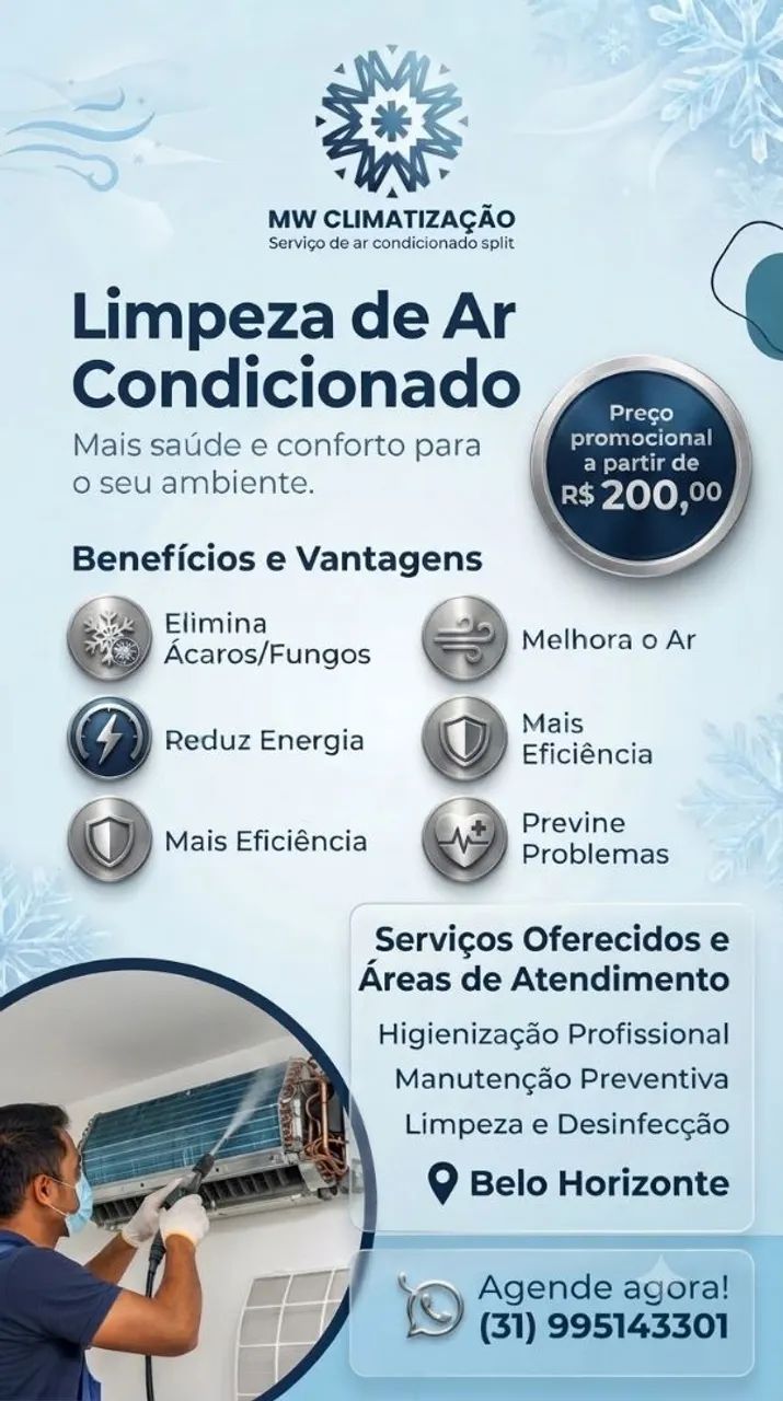 Higienização de ar condicionado split 