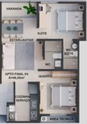 PLANTA 55m²