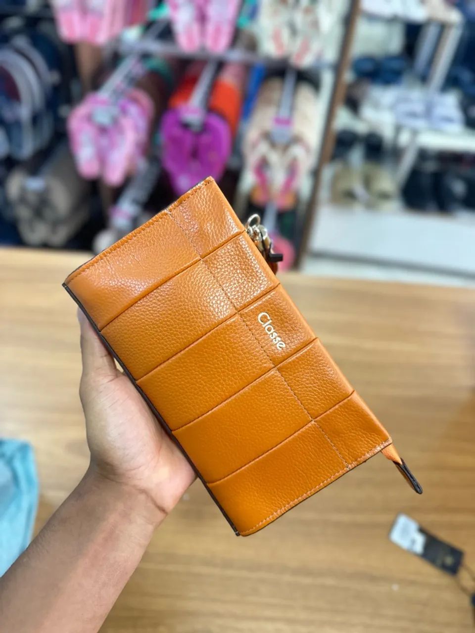 Bolsa de couro Classe laranja 