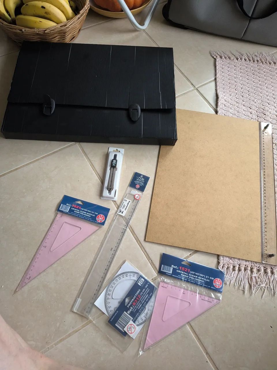 Kit de Desenho Técnico Trident - Prancheta + Compasso + Réguas - Foto 2