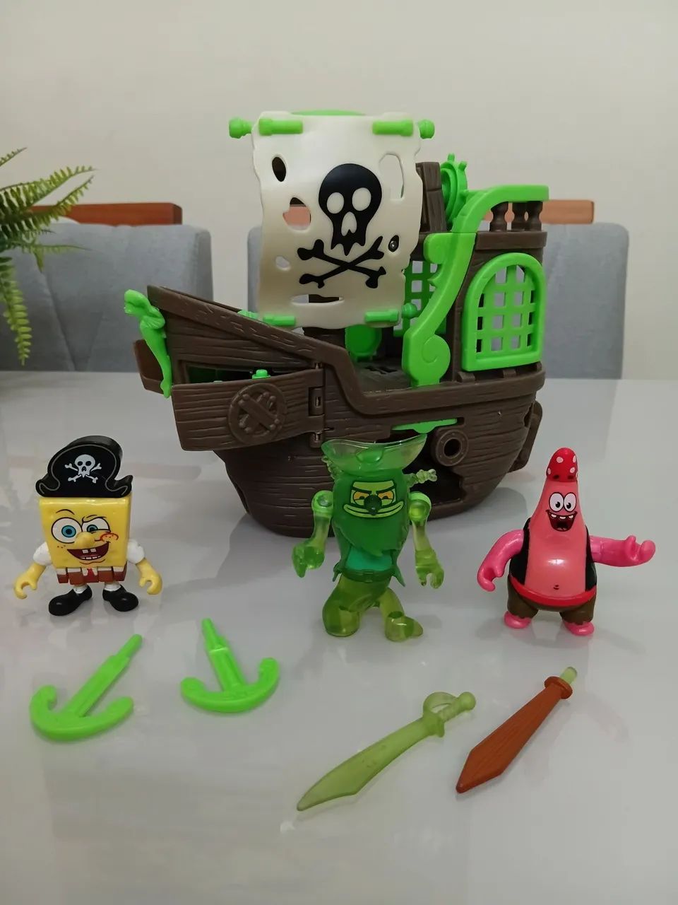 barco holandês voador bob esponja imaginext