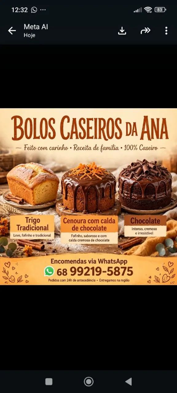 Bolos caseiros da Ana Paula