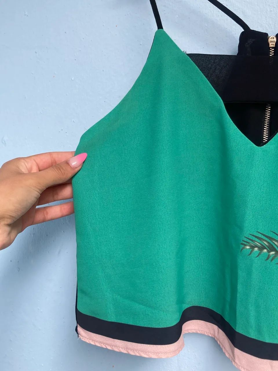 Regata Feminina Estampada Verde, Tam PP (Nova) - Foto 2