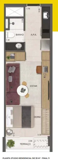 PLANTA 35m²