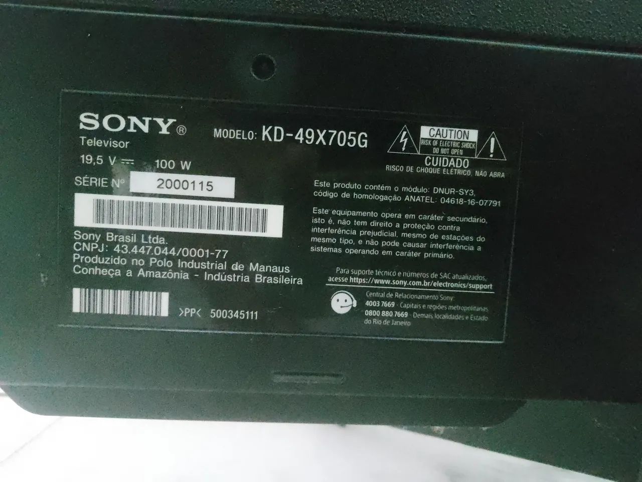 Smartv Sony 49 4k com defeito  - Foto 4