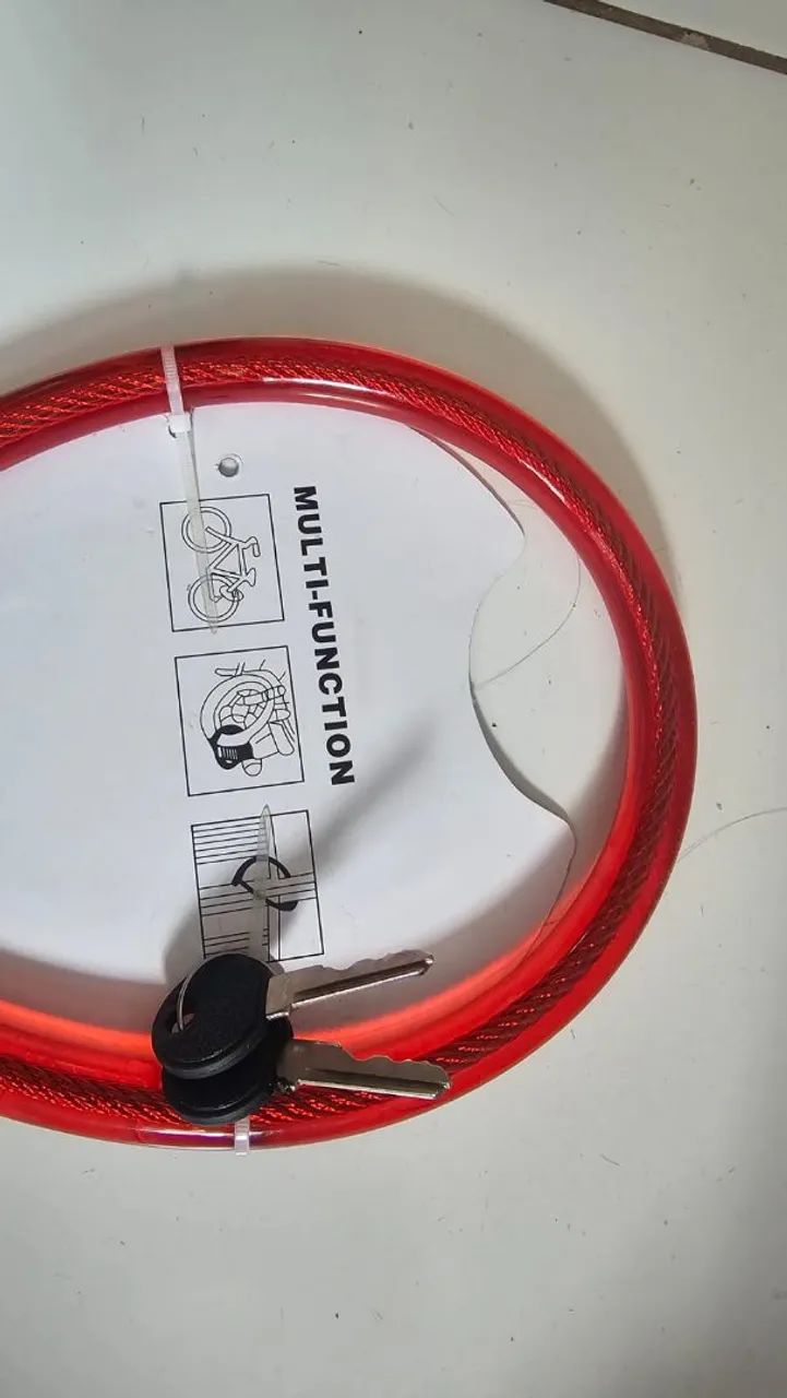 Vendo cadeados ?Motorcycle Lock? vermelho/azul - Foto 4