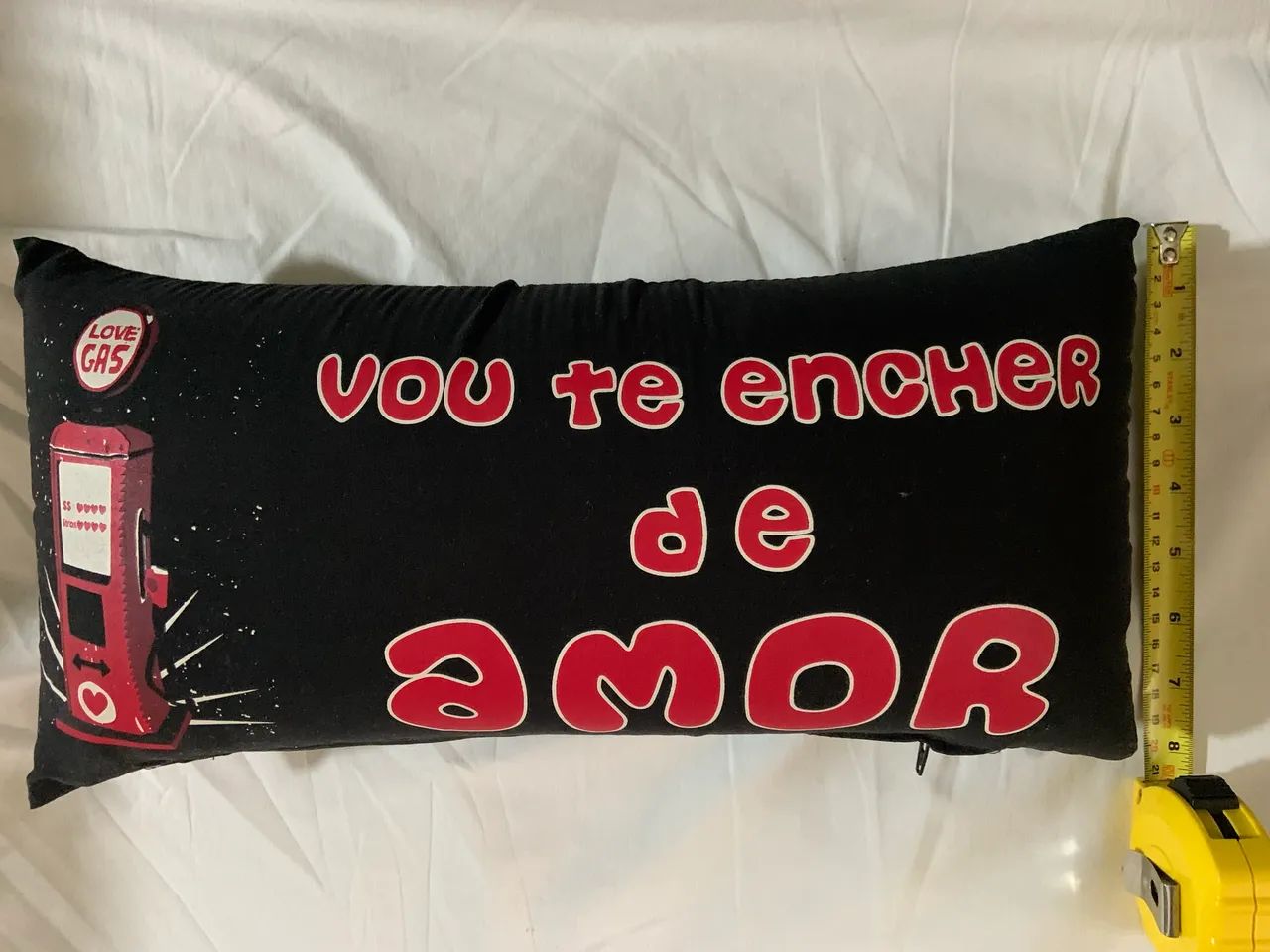 Almofada ou travesseiro retangular com dizeres e capa removível para lavar  - Foto 4
