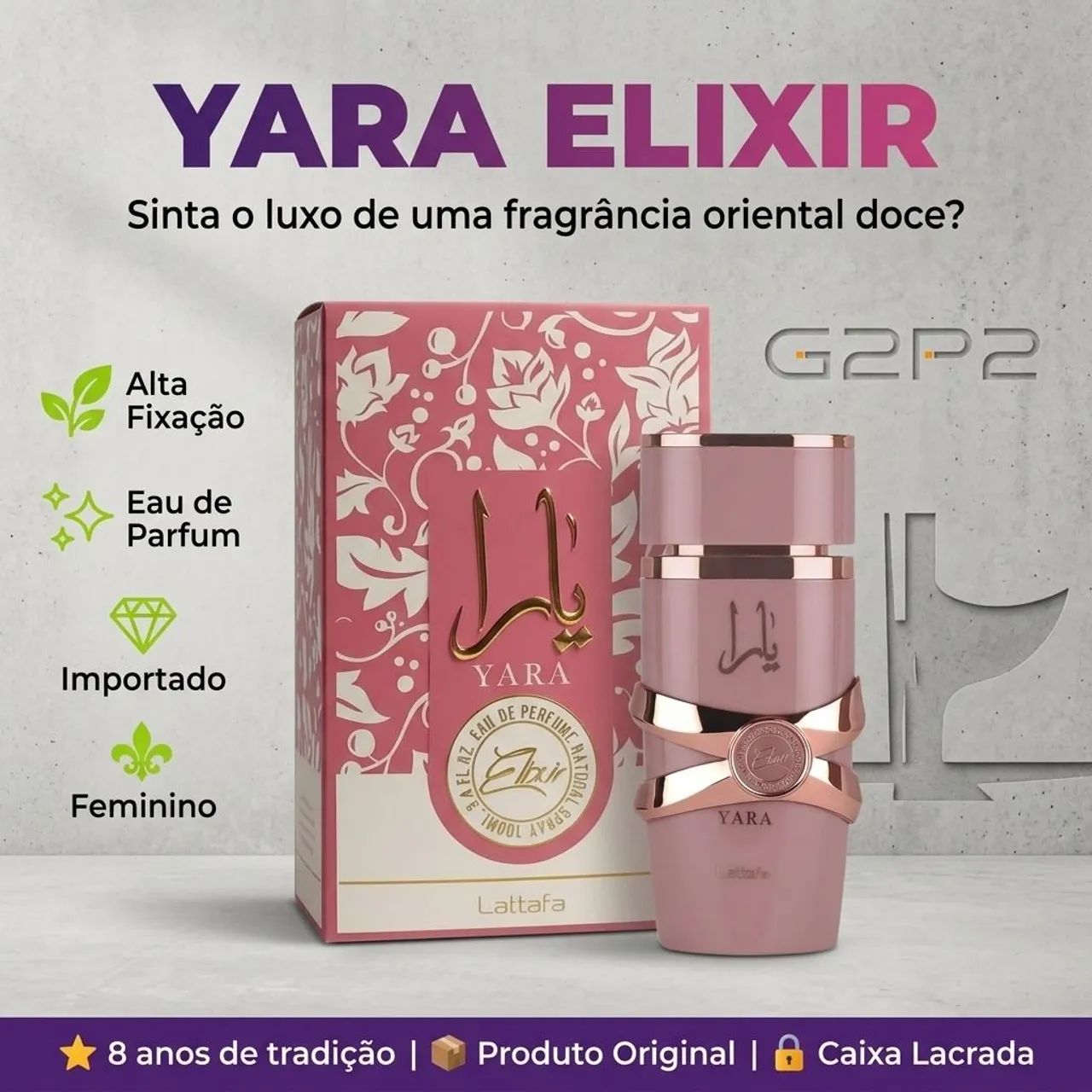 YARA ELIXIR LATTAFA EAU DE PARFUM 100ML FEMININO ORIGINAL LACRADO