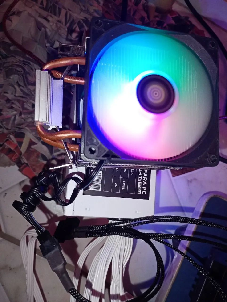 Air Cooler Processador Duplo Pc Cpu Rgb Intel Amd Universal - Foto 2