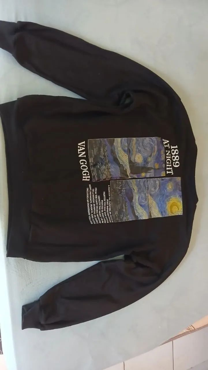Moletom preto Van Gogh Starry Night