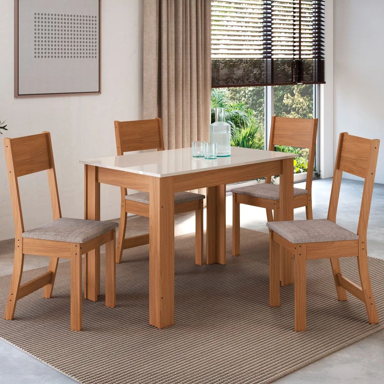 Conjunto de mesa Atlanta com 4 cadeiras - Nova a pronta entrega 