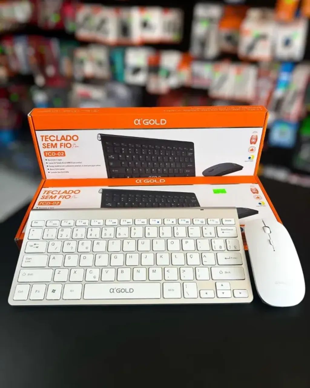 KIT TECLADO E MOUSE SEM FIO GOLD TCD-02