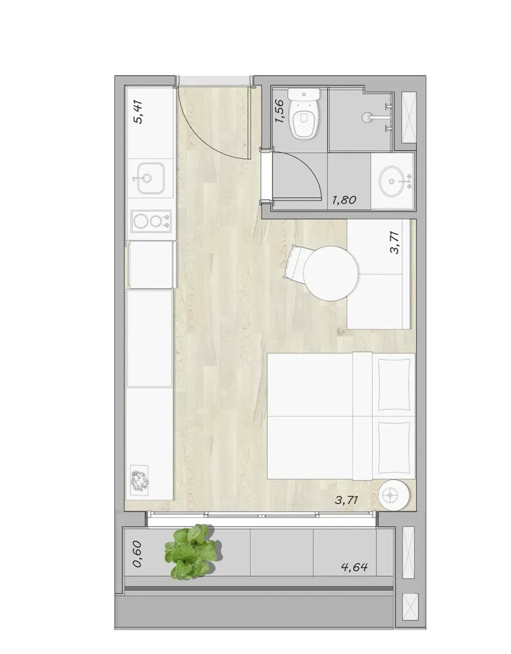 PLANTA 27m²