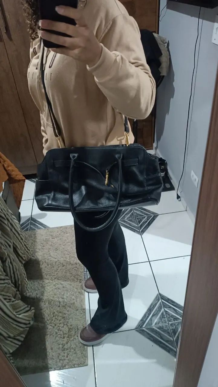 Bolsa hey bag couro nova - Foto 3