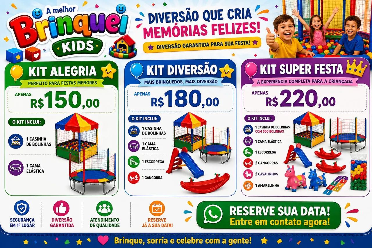 Aluguel de brinquedos novos e de qualidade 