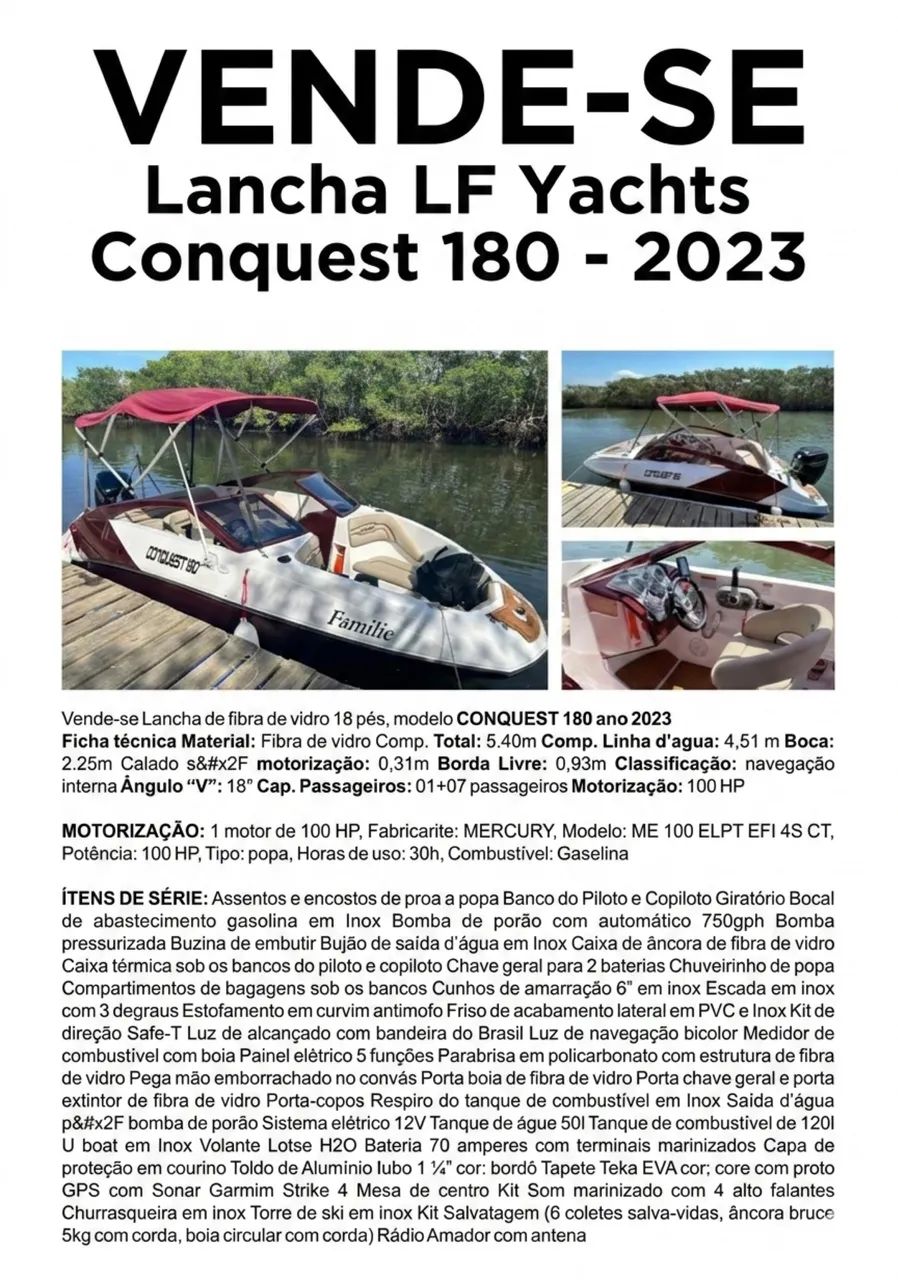 Lancha LF Yachts Conquest 180 - 2023 - Foto 9