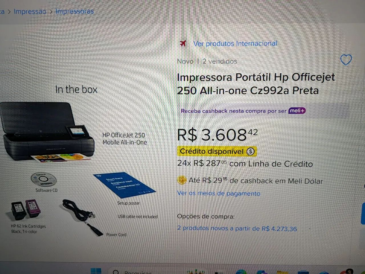 Vendo impressora HP office jet 250 mobile ALL_in_one - Foto 4