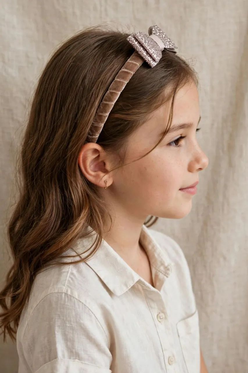 Tiara infantil Zara nova Marrom veludo  - Foto 3