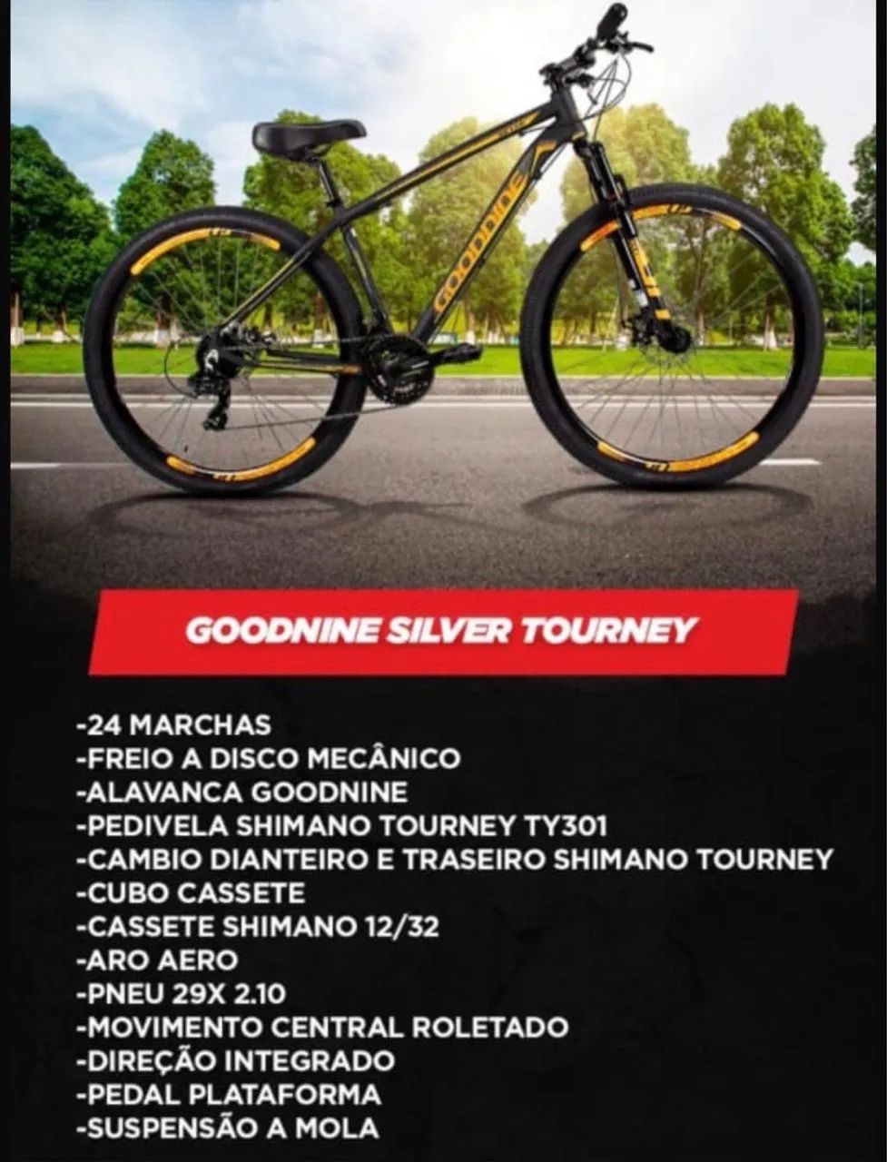 Bicicleta Goodnine Silver Tourney Aro 29 - 24 Marchas Shimano (Nova/Pouco Uso)