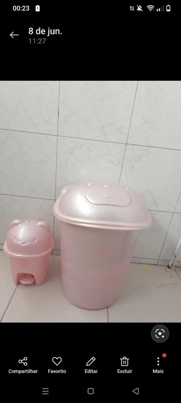 Cesto e lixeira para bebê 