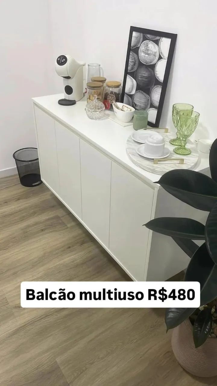 conjunto mesa de computador e balcao de cafe - Foto 4