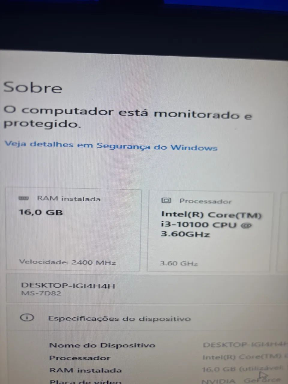 Vendo Kit DDR4 com processador i3-10100, 16g ram e placa mãe H410M-B - Foto 2