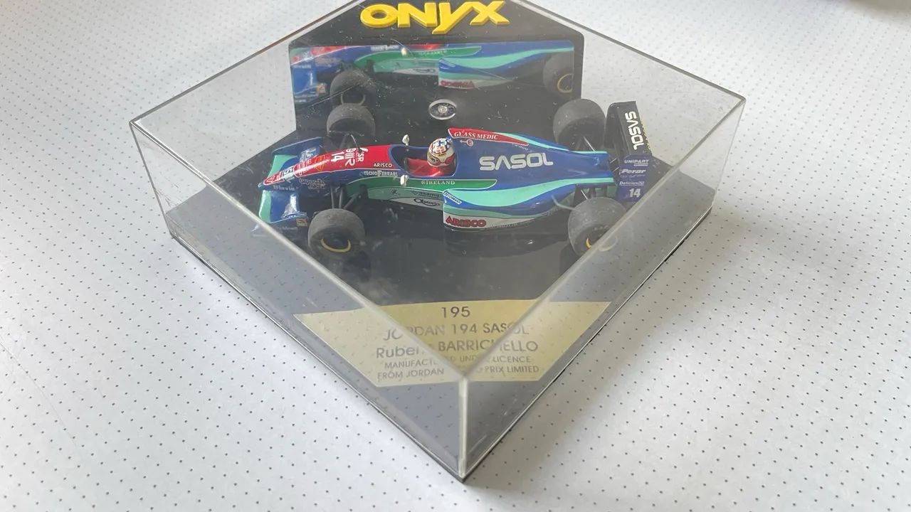 Carrinho Miniatura Ônix Barrichello Jordan 194 Sassol 1994 - Foto 2
