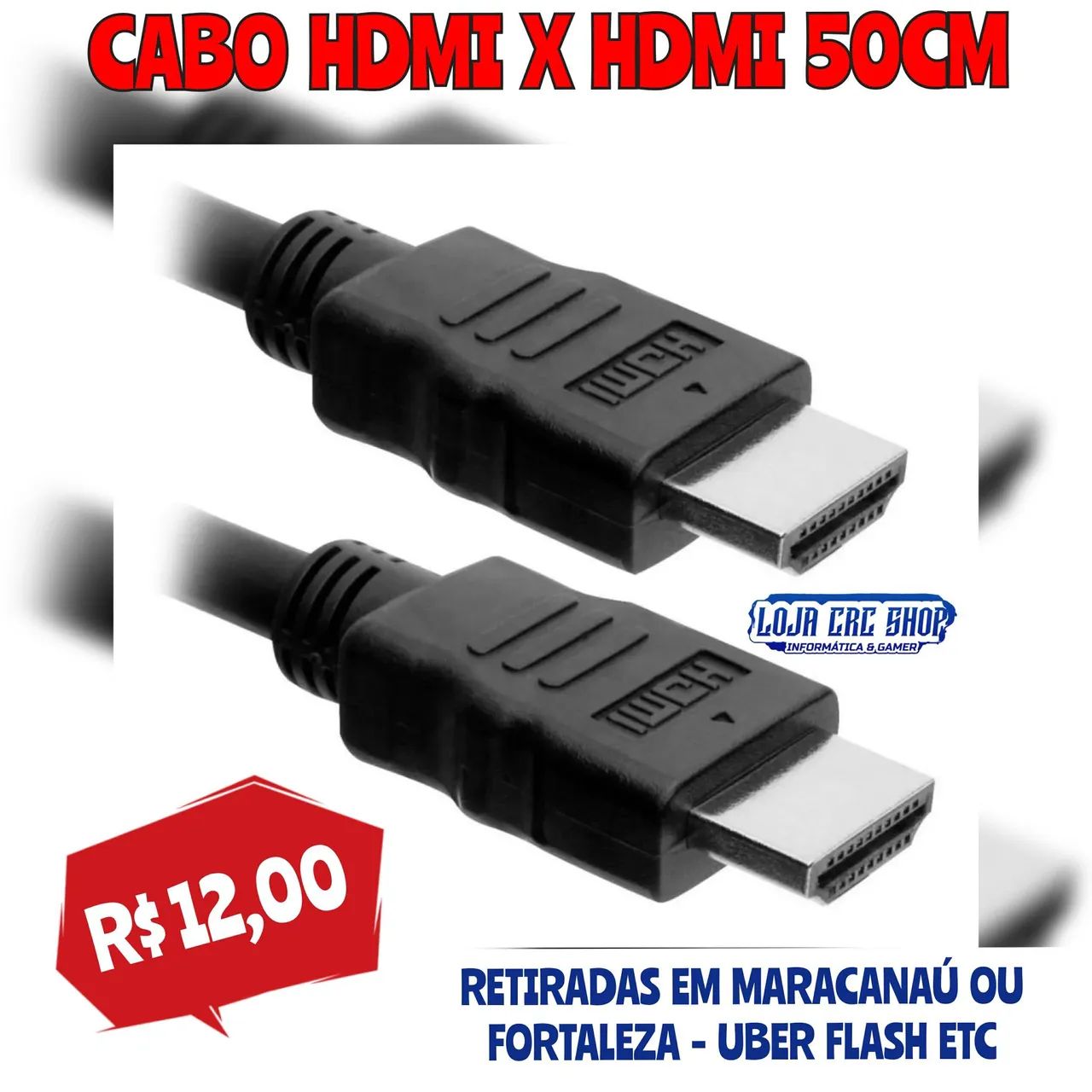 Cabo Hdmi 1.4 Rpc 50Cm TV, Conversor Etc