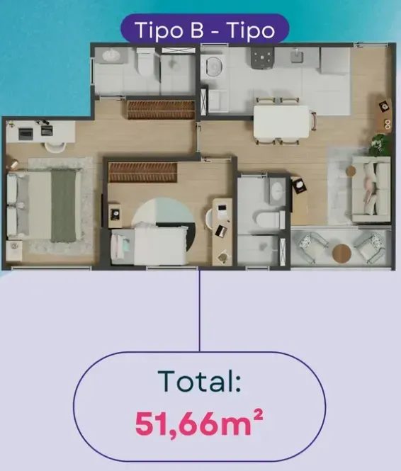PLANTA 51m²