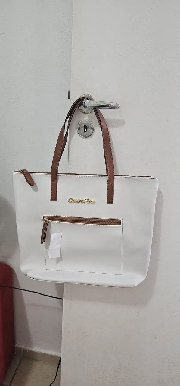 Bolsa couro fino nunca usada (branca)